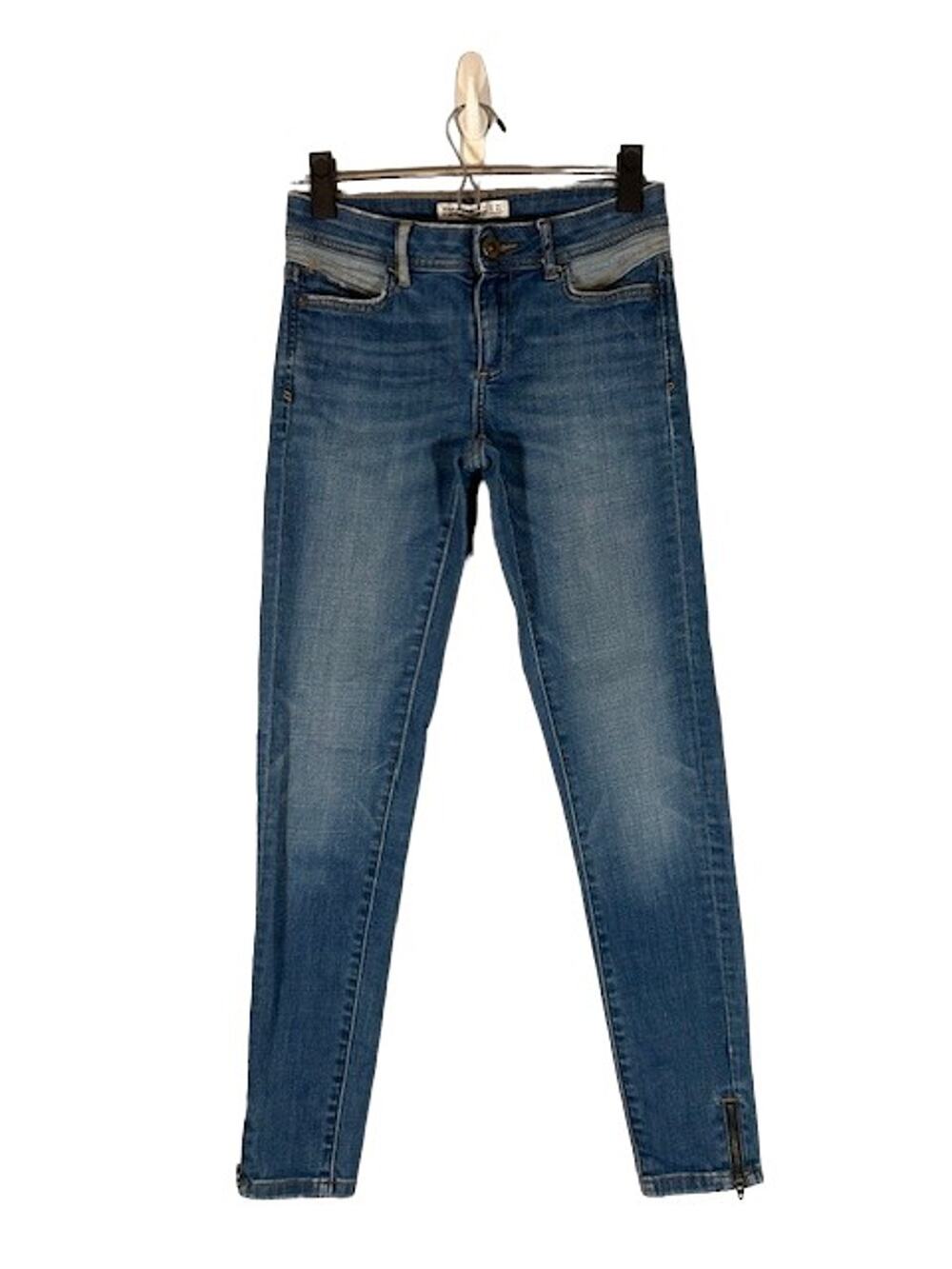 Zara Blue Basic Simple Skinny Ankle Casual Denim Jeans Women Sz 2